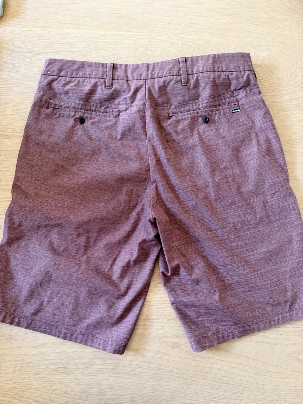 Hurley Men's Heathered Maroon Shorts - Picture 3 of 3